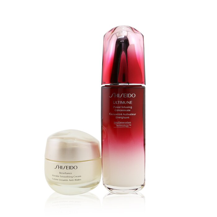 SHISEIDO - Defend & Regenerate Power Wrinkle Smoothing Set: Ultimune Power Infusing Concentrate N 100ml + Benefiance Wrinkle Smo - LOLA LUXE