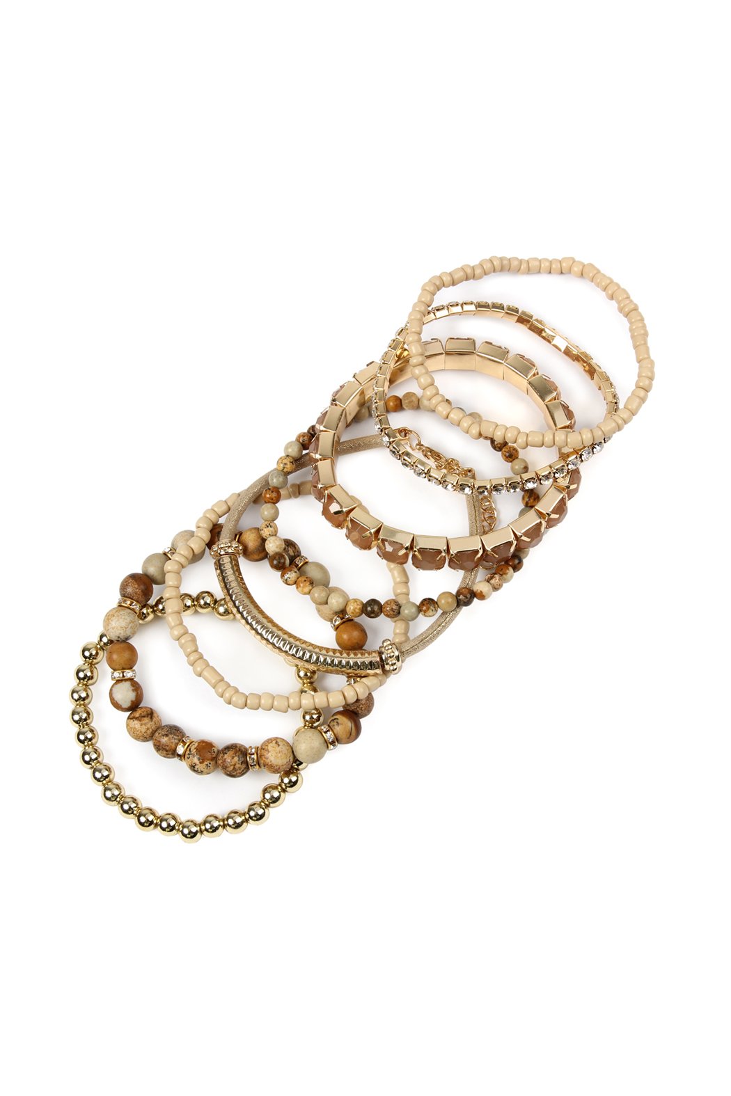 Hdb2269 - Plus Size Stackable Beads Bracelet Set - LOLA LUXE