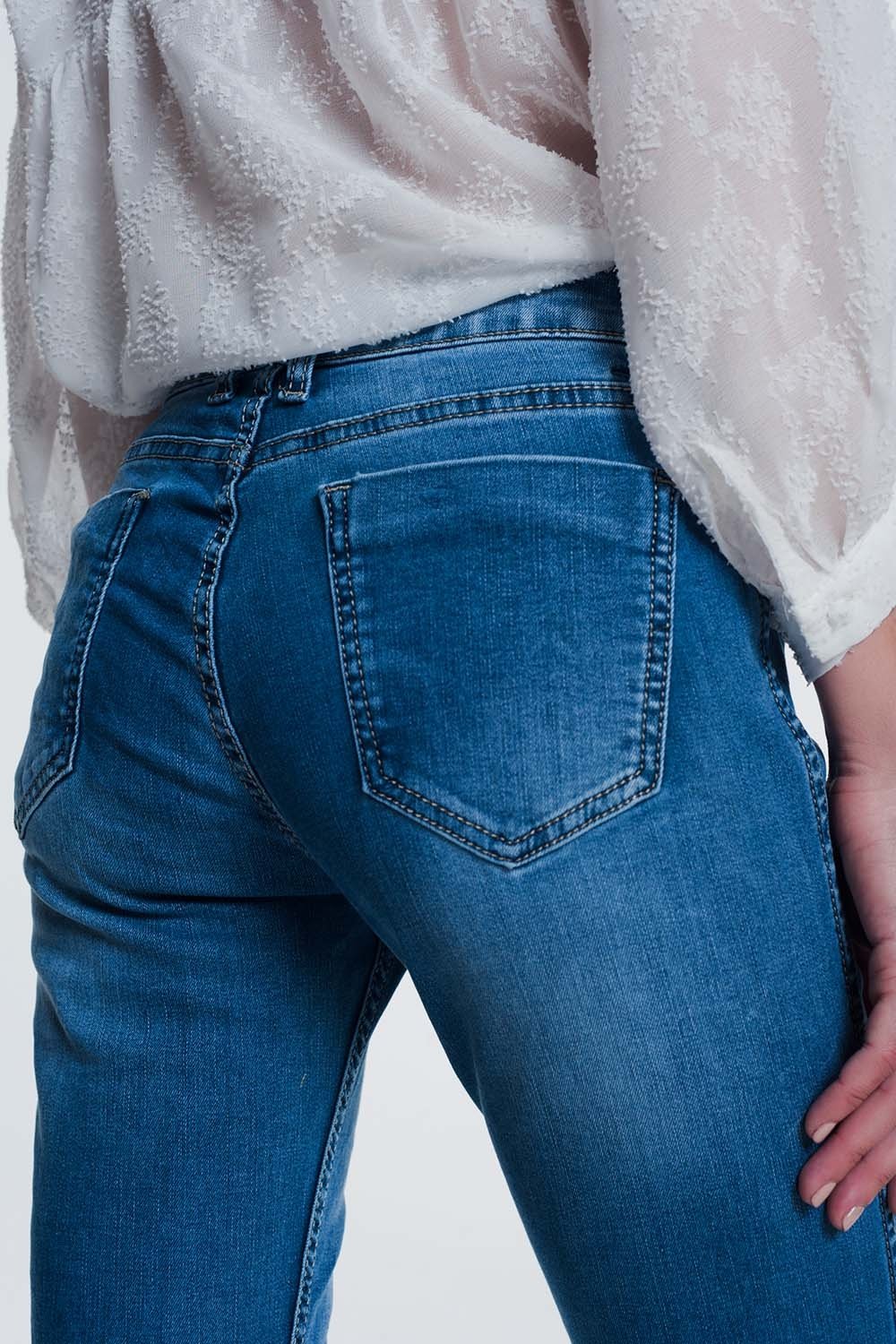 Reversible Wrinkled Denim Skinny Jeans - LOLA LUXE