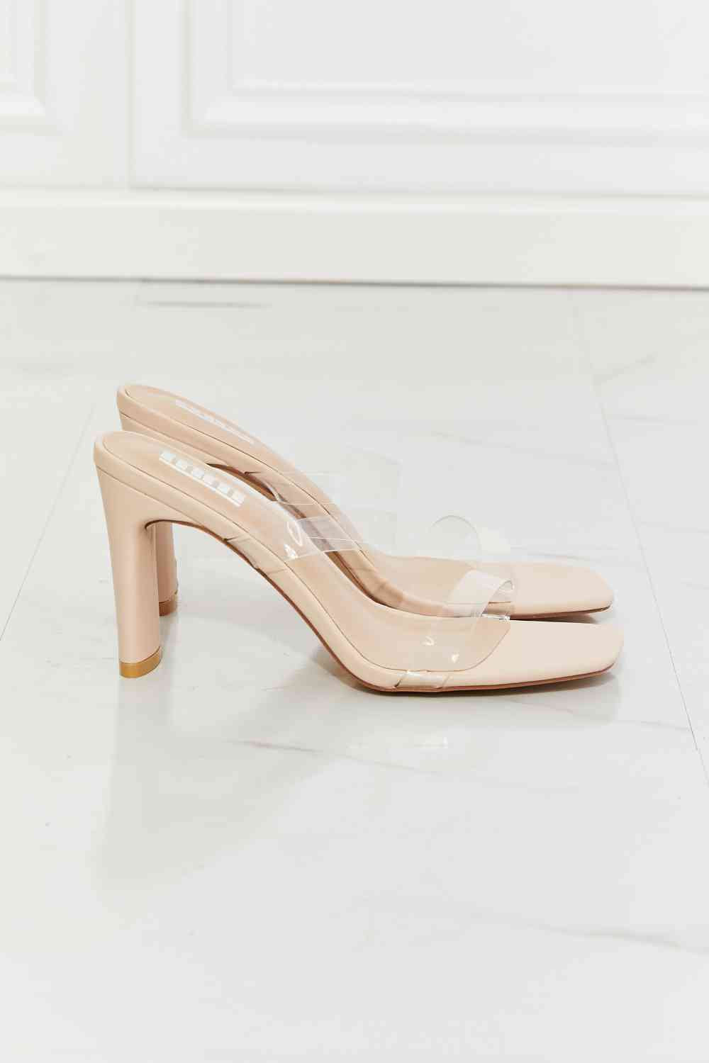 MMShoes Walking On Air Transparent Double Band Heeled Sandal - lolaluxeshop