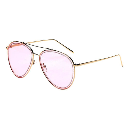NAMPA | Women Glitter Rimmed Fashion Aviator Sunglasses - lolaluxeshop