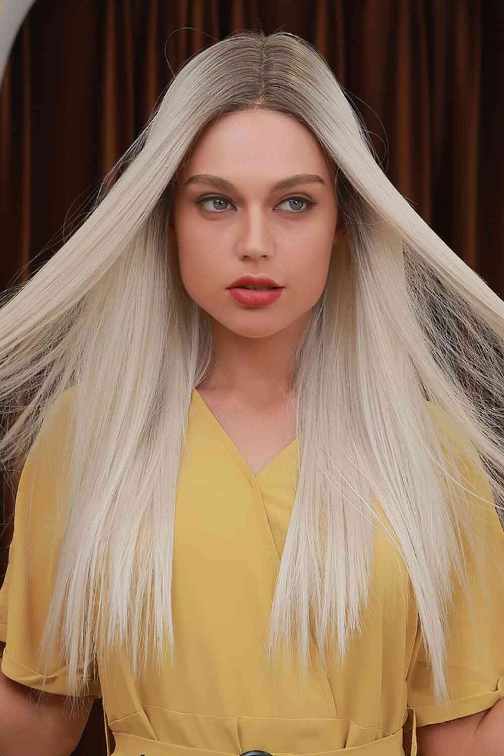 13*2" Lace Front Wigs Synthetic Long Straight 26" Heat Safe 150% Density - lolaluxeshop