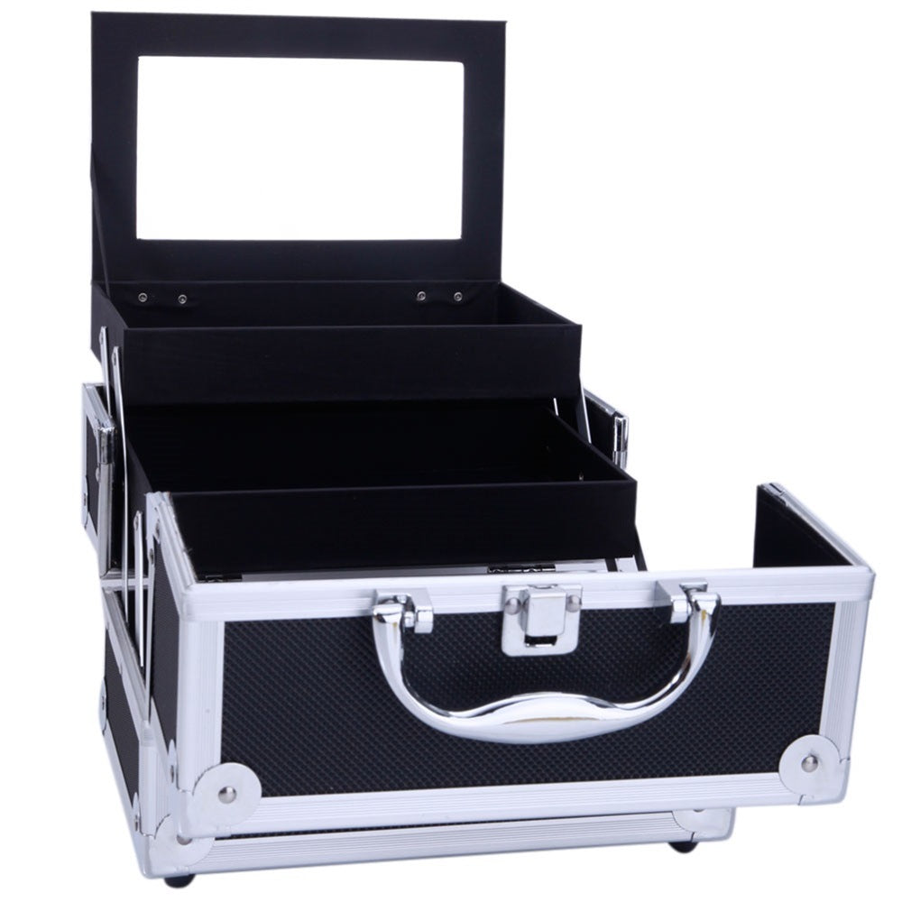 Makeup Train Case Portable Cosmetics & Jewelries Box Storage Organizer Classic & Concise YF - lolaluxeshop