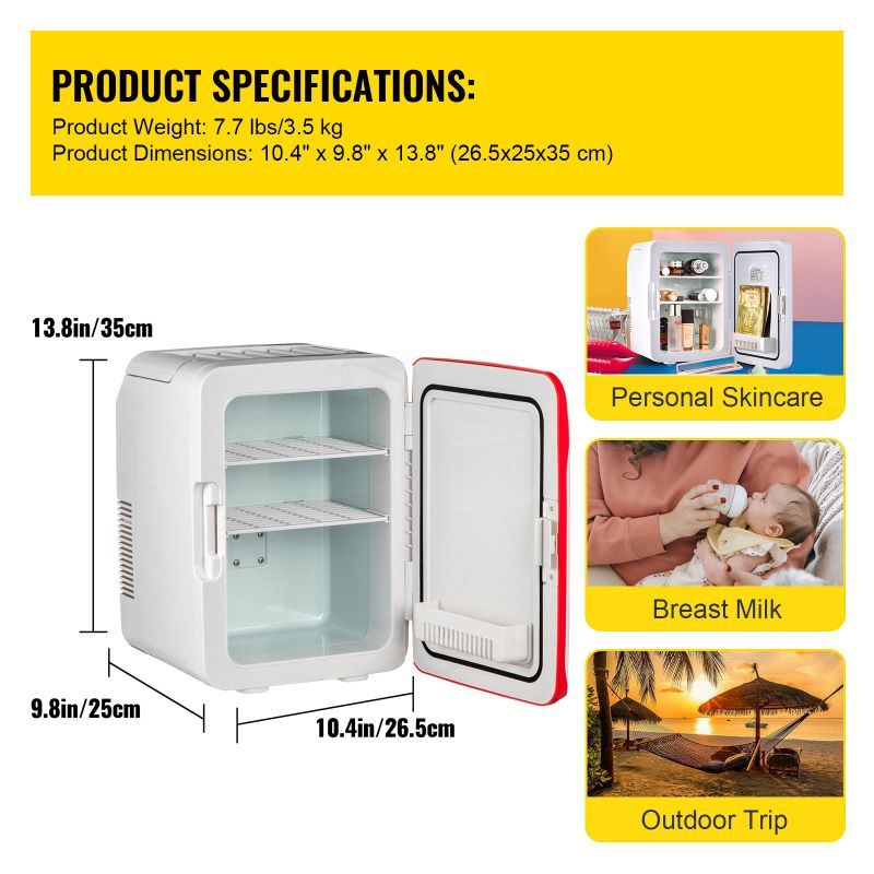 Portable Cooler Compact Mini Refrigerator For Bedroom Office Car Boat Dorm Skincare - lolaluxeshop