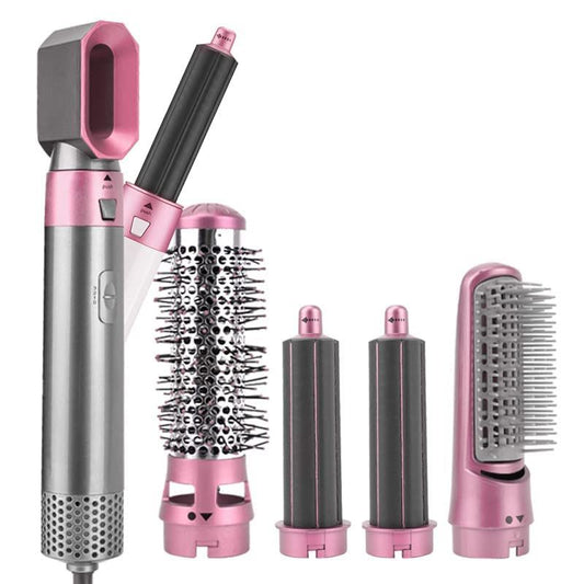5 in 1 Curling Wand Set Professional Hair Curling Iron for Multiple Hair Types and Styles Fuchsia - lolaluxeshop