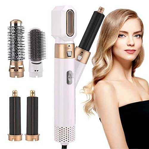 5 in 1 Curling Wand Set Professional Hair Curling Iron for Multiple Hair Types and Styles Fuchsia - lolaluxeshop