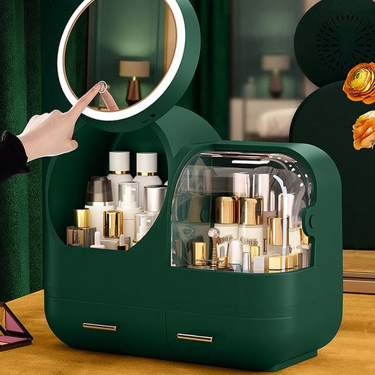 Joybos® Makeup Storage Organizer Box with Led Lighted Mirror - lolaluxeshop