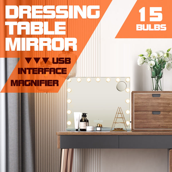 Makeup Mirror With 15pcs LED Light Music Speaker Tabletop Or Wall Mounted - lolaluxeshop