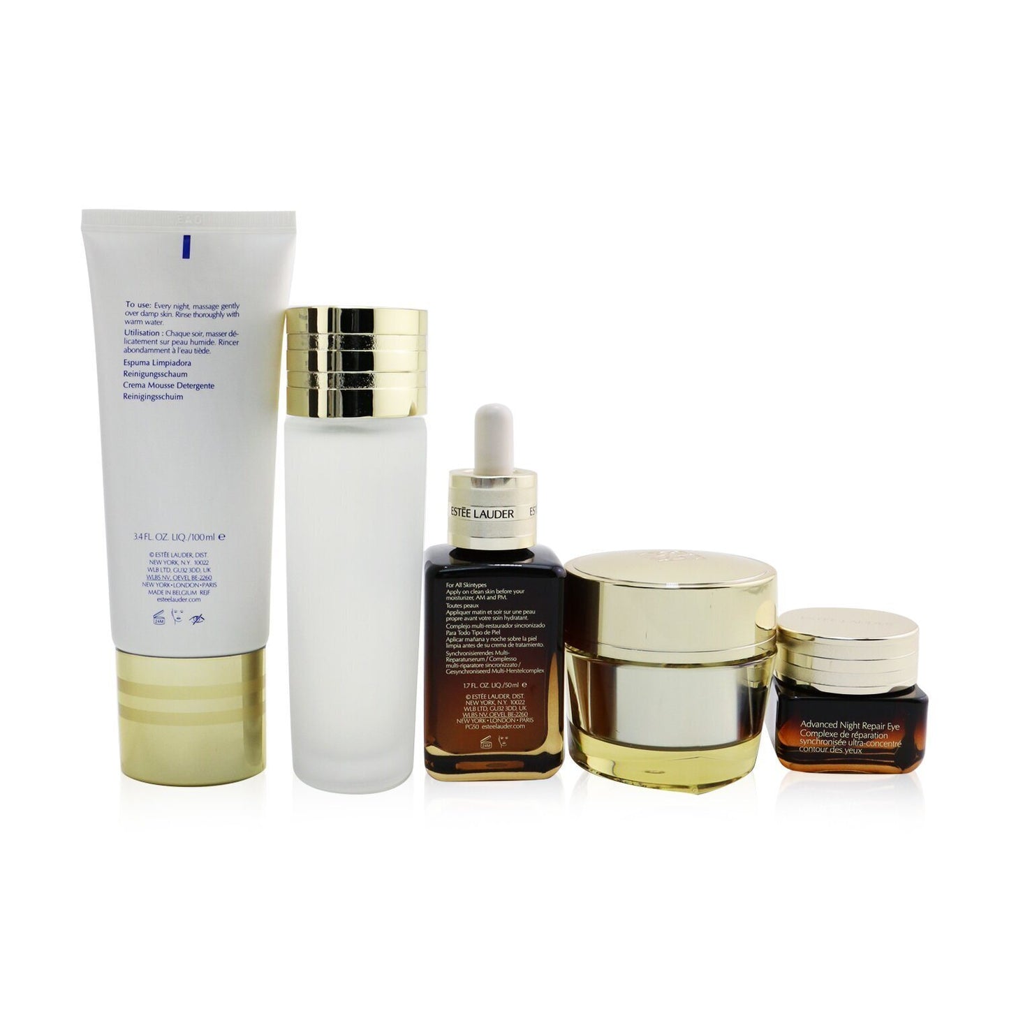 ESTEE LAUDER - Your Nightly Skincare Experts: ANR 50ml+ Revitalizing Supreme+ Soft Cream 50ml+ Eye Supercharged 15ml+ Micro Cleans... PLWM 5pcs - lolaluxeshop
