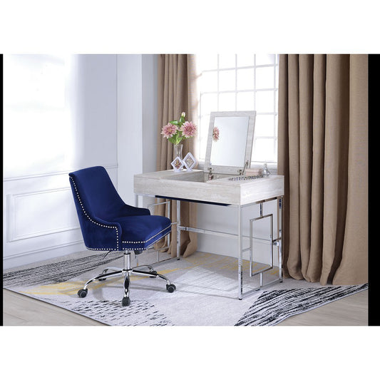 Saffron Vanity Desk in Natural & Chrome XH - lolaluxeshop