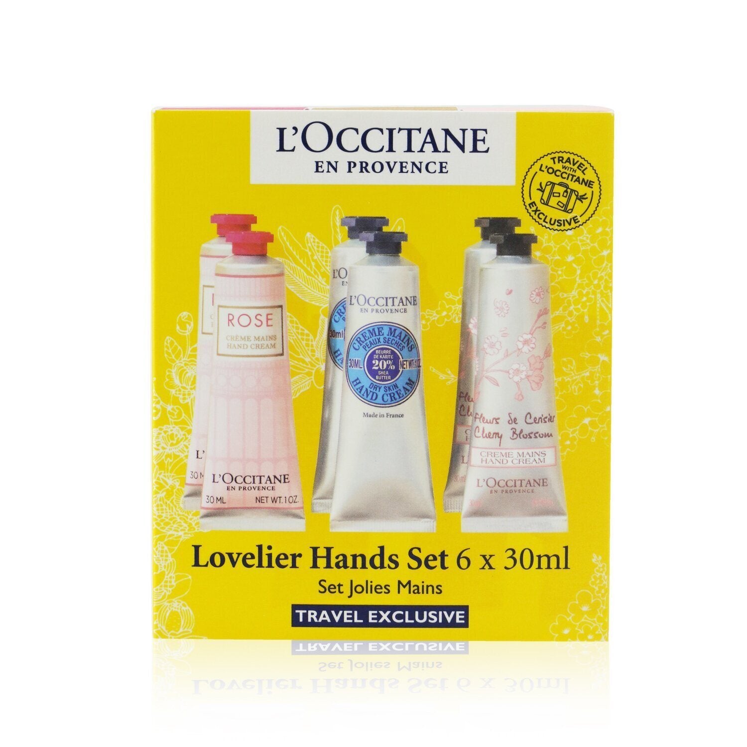 L'OCCITANE - Lovelier Hands Set: 2xRose Hand Cream 30ml+2x Shea Butter Hand Cream 30ml+2x Cherry Blossom Hand Cream 30ml 594988 6x30ml/1oz - lolaluxeshop