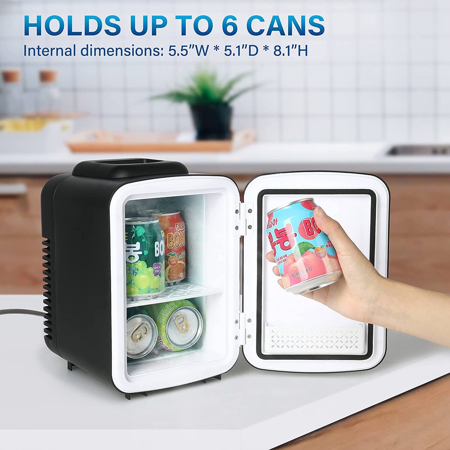 Simple Deluxe Mini Fridge: Compact Portable Cooler & Warmer for Skincare, Beverages, Food, and Cosmetics - lolaluxeshop