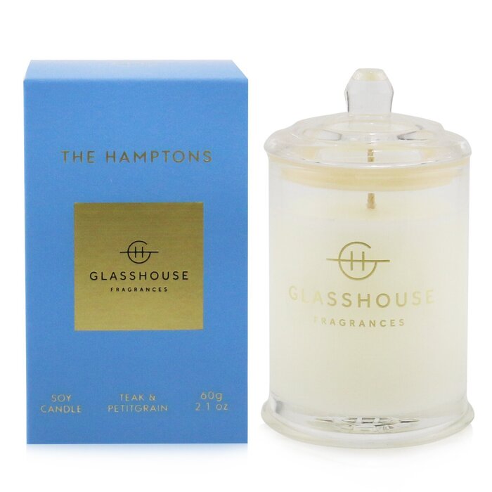 GLASSHOUSE - Triple Scented Soy Candle - The Hamptons (Teak & Petitgrain) - LOLA LUXE