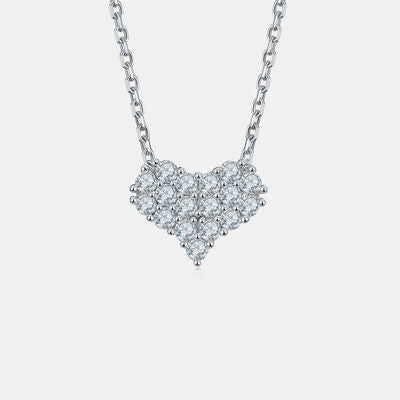 Moissanite 925 Sterling Silver Heart Necklace - lolaluxeshop