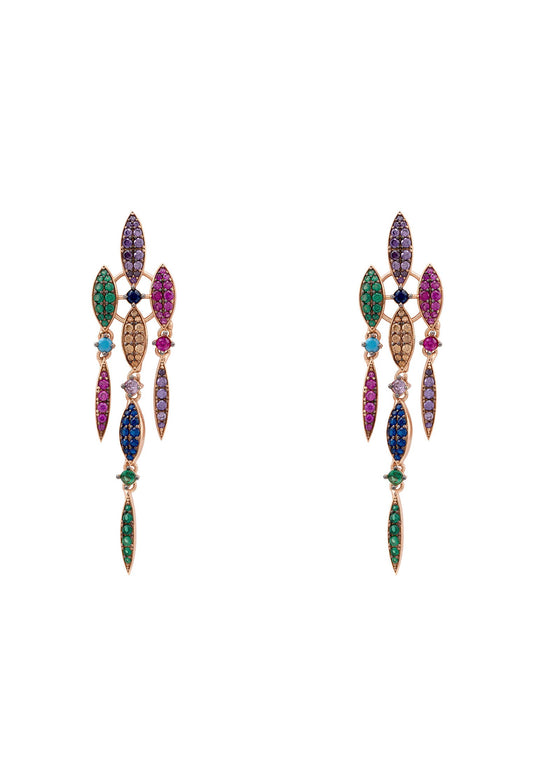 Valencia Rainbow Earrings Rosegold - lolaluxeshop