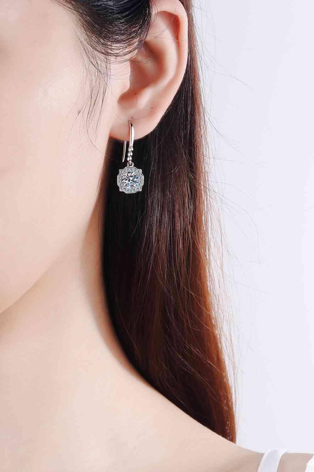 925 Sterling Silver Moissanite Hook Earrings - lolaluxeshop
