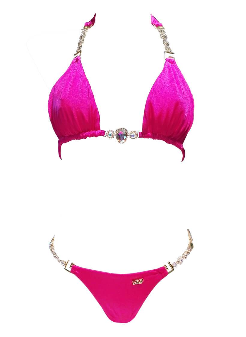 Belle Triangle Top & Skimpy Bottom - Pink - LOLA LUXE