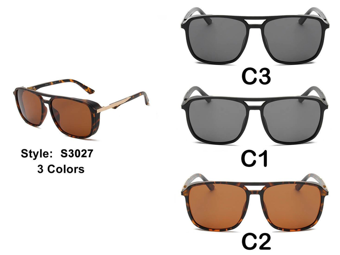 NAPA | Retro Vintage Flat Brow Bar Polarized Square Fashion Sunglasses - lolaluxeshop