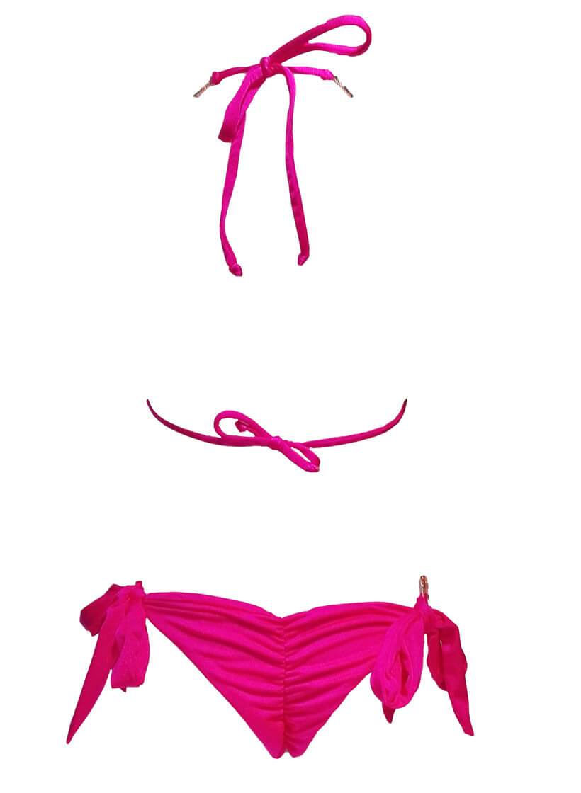 Tessa Triangle Top & Tie Side Bottom - Pink - LOLA LUXE