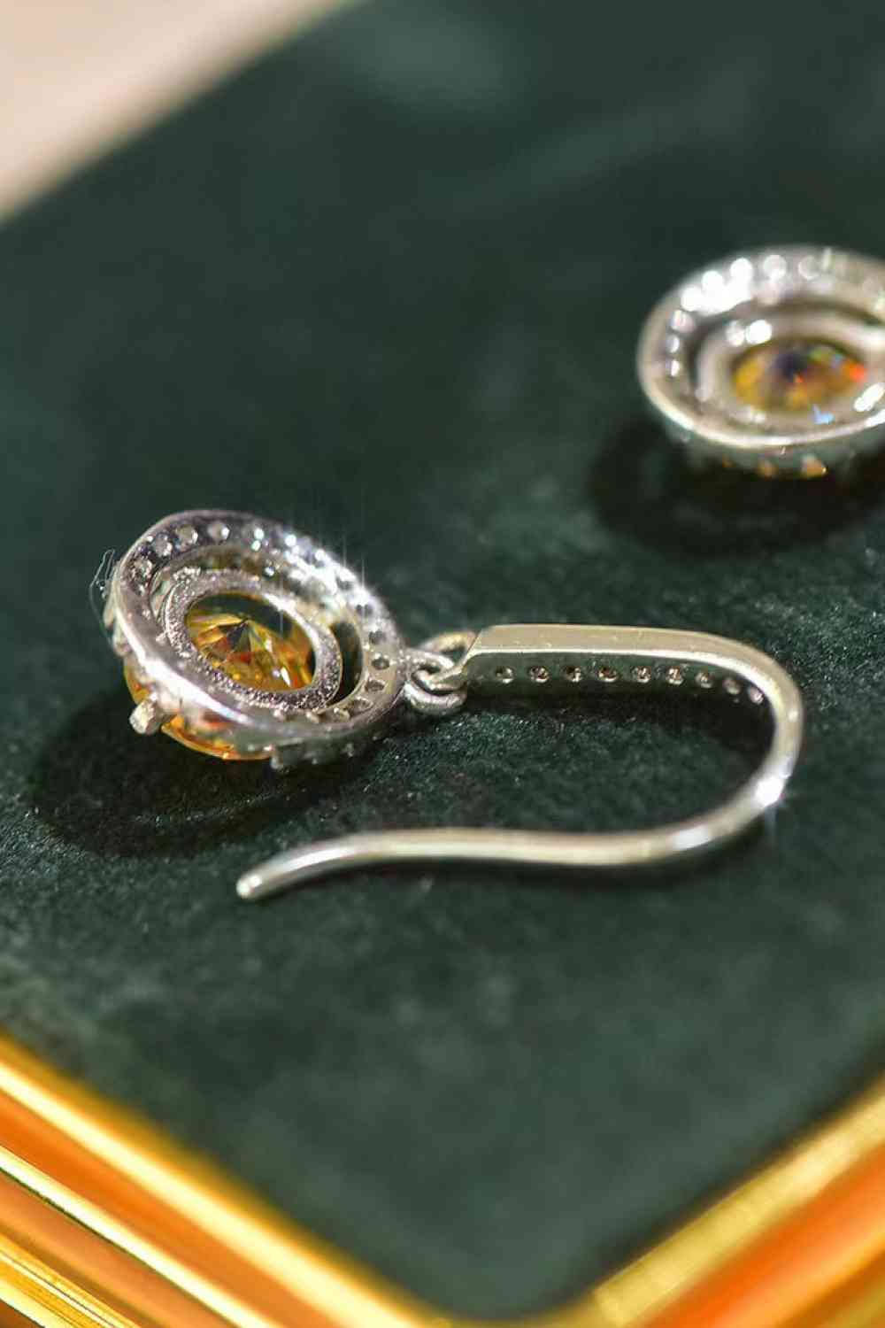 Platinum-Plated 2 Carat Moissanite Drop Earrings - lolaluxeshop