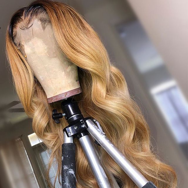 P4/27 Highlight Wig Brazilian Body Wave Wig Lace Front Human Hair Wigs For Black Women Honey Blonde Ombre Lace Frontal Wig Remy - LOLA LUXE